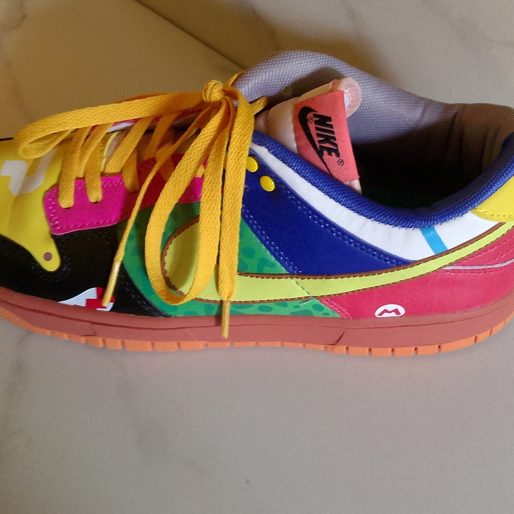 Nike Dunk Low What the Super Mario Sneakers Sz 9.5 - Picture 9 of 15